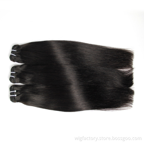Factory directly wholesale peruvian hair cuticle aligned,  no shedding no tangle 12a virgin hair double drawn straight bundles